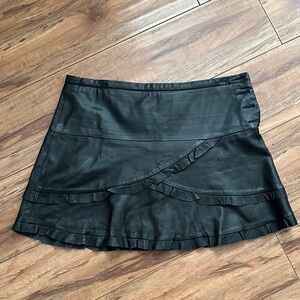 BCBGMaxAzria Black Ruffled Mini Skirt